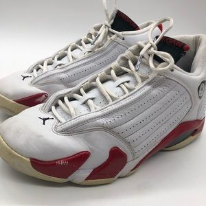 2006 Nike Air Jordan 14 Retro White Red Sz 11